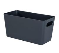 Lot de 12 boîtes de rangement - 10 cm de haut - Anthracite - 20 x 10 x 10 cm - 1,4 l - Organiseur de tiroir - Boîte de rangement en plastique - Panier de rangement pour salle de bain, armoire, bureau