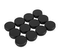 Lot de 12 boîtes de rangement rondes en aluminium avec couvercle à vis Noir 28,3 g