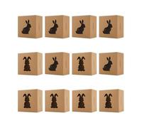 Lot de 12 boîtes en papier avec fenêtre en forme de lapin pour Pâques, anniversaire, collations, bonbons, chocolat, Thanksgiving, fête, bureau, maison, semaine