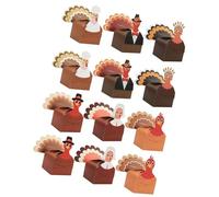 Lot de 12 boîtes en papier pour Thanksgiving - Décoration de fête et fournitures festives - Solution d'emballage de vacances en vrac