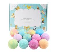 Lot de 12 bombes de bain avec jouets à l'intérieur - Motif animal - Pour le nettoyage du corps, les bains douches comme bain de sel - Pour les voyages, les vacances, la salle de bain, les toilettes