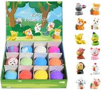Lot de 12 bombes de bain avec jouets animaux à l'intérieur, boules de sel de bain pour enfants, jouets animaux marins et terrestres pour un bain moussant amusant