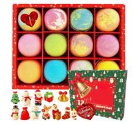 Lot de 12 bombes de bain bio naturelles avec jouets de Noël, bombes de douche faites à la main, pour les soins de la peau et la détente, cadeau pour Thanksgiving, Noël, anniversaires