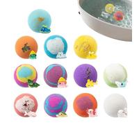 Lot de 12 bombes de bain colorées pour - Jouet animal surprise - 600 g - Boules de bain parfumées - Testées dermatologiquement - Sans fibres - Jouet d'eau pour anniversaire d'enfant