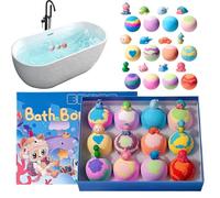Lot de 12 bombes de bain naturelles pour , avec méga-bulles et surprises à l'intérieur, rafraîchissantes, aux couleurs de l'arc-en- , soins de la peau professionnels, remplissage de bas pour