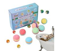 Lot de 12 bombes de bain pétillantes pour - Accessoires de bain - Bombes effervescentes avec jouet surprise - Pour anniversaire, vacances, maison, voyage, hôtel, WC, salle de bain et garde