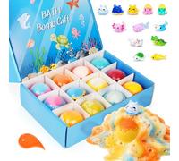 Lot de 12 bombes de bain pour enfants avec surprise, bain moussant bio naturel bio avec jouet pour garçons et filles, cadeau d'anniversaire