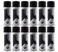 Lot de 12 bombes de peinture - Noir - Mat - 330ml - Amt Noir