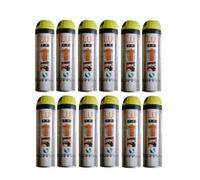 Lot de 12 bombes Soppec traceur de chantier fluo Jaune 500 ml