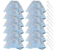 Lot de 12 bonnets bleus jetables pour coloration capillaire, kit d'aiguilles pour mèches, bonnet pour balayage et coiffure avec crochet, réglable pour usage DIY et salon