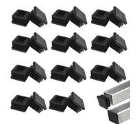Lot de 12 Bouchons à Ailettes Carrées à Lamelles 30 mm Bouchons de Tuyau en Plastique Capuchons de Pied Noirs Capuchon pour Poteau Carré en Plastique Embout Bouchon，Convient aux chaises et Canapés