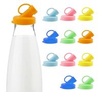 Lot de 12 bouchons de bouteille de lait - En silicone - Diamètre : 48 mm - Anti-fuite - - Pour lave-vaisselle et réfrigérateur