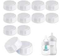 Lot de 12 bouchons de bouteille de voyage compatibles avec les bouteilles Avent - Couvercles de rechange - Blanc