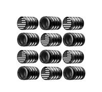 Lot de 12 Bouchons de Valve de Pneu en métal avec Doublure en Plastique résistant à la Corrosion et Anti-Fuite Drapeau américain pour Voiture, Camion, Moto, vélo - Noir