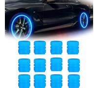 Lot de 12 bouchons de valve fluorescents universels pour voiture, vélo et moto.