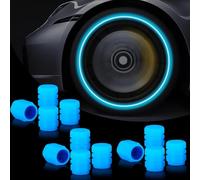Lot de 12 bouchons de valve phosphorescents universels pour voitures, camions, SUV, motos et vélos - Bouchons de gaz fluorescents pour une visibilité facile (bleu/vert/rouge) (vert)