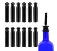 Lot de 12 bouchons verseurs en caoutchouc noir pour bouteilles de boissons alcoolisées, couvercles de bec verseur pour bars, clubs de vin, cafés, cuisine (bec non inclus) (30,5 cm, 5,2 cm)