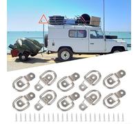Lot de 12 boucles de type D pour sécuriser efficacement les cargaisons, points d'ancrage en métal pour camions et transport maritime (noir)