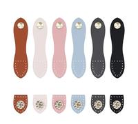 Lot de 12 boucles magnétiques en cuir, 6 couleurs, fermeture à pression en cuir à la main, attaches magnétiques pour ordinateur portable, accessoires d'artisanat pour sac, portefeuille, pochettes