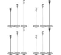 Lot de 12 bougeoirs en Argent Chandeliers à Pilier de Bougie Conique, Chandelier Vintage, Décoration d'intérieur, Mariage, Dîner aux chandelles, Anniversaire