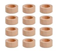 Lot de 12 Bougeoirs en Bois Naturel, Bougeoir Chandelier Naturel Photophores en Bois, Support pour Bougie Chauffe-Plat, pour Décoration Mariage Champêtre, Saint-Valentin, Mariage, Maison, Fête, Bar