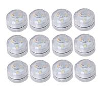 Lot de 12 bougies chauffe-plat à LED submersibles alimentées par piles, mini bougies chauffe-plat blanches étanches sans flamme pour aquarium, étang, piscine, décoration de mariage et fête