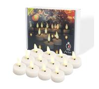 Lot de 12 bougies chauffe-plat LED avec minuteur et flamme vacillante, fonctionnant à piles, réalistes, lumineuses, non parfumées, pour mariage, maison, Noël, anniversaire, Halloween, blanc chaud