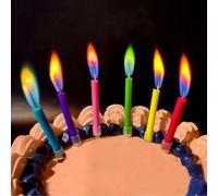 Lot de 12 bougies colorées pour gâteau d'anniversaire