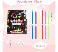 Lot De 12 Bougies D'anniversaire, Lumineuses, Décoration De Gâteau, Bougies D'anniversaire, Bougies Magiques, Pour Fête[Z6043]