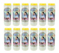 Lot de 12 Bougies de Sainte Rita Neuvaine 17,5 cm - Bougie Neuvaine - Culte Chrétien en Cire végétale