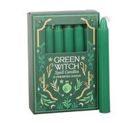 Lot de 12 bougies de sorcellerie verte | Cire de paraffine non parfumée | 1 heure de combustion