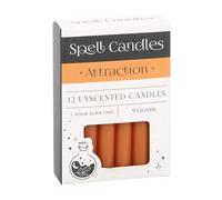 Lot de 12 bougies de sorts d'attraction orange pour rituels et changement positif | Fournitures magiques à base de plantes et bougies