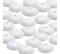 Lot de 12 bougies flottantes de 7,6 cm, blanches non parfumées à brûler de la cire, pour vases cylindriques, mariages, fêtes et vacances