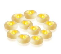 Lot de 12 bougies flottantes LED sans flamme de 5 cm - 200 heures blanches à piles étanches pour vases cylindriques, centres de table pour mariages, fêtes, piscines
