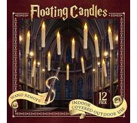 Lot de 12 bougies flottantes pour Halloween - Bougies flottantes avec baguette magique - Télécommande - Bougies LED sans flamme à piles - Bougies volantes pour décoration d'Halloween - Décoration de