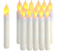 Lot de 12 bougies LED coniques Harry Potter, bougies flottantes sans flamme à piles, jaune chaud, diamètre 2 cm x 16,5 cm