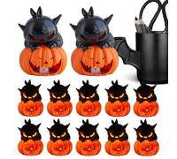 Lot de 12 bougies LED en forme de citrouille sans flamme | Éclairage vacillant à piles pour intérieur ou extérieur, maison, chambre à coucher, salon, dîner, anniversaire, Noël