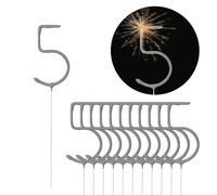 Lot de 12 bougies magiques en forme de chiffre 5 cm - Durée de combustion : 40 à 45 secondes - Décoration de fête (1 lot de 12 bougies magiques cinq)