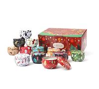 Lot de 12 bougies parfumées de Noël, bougies d'aromathérapie, bougies parfumées à la cire de soja naturelle pour femme, coffret cadeau de méditation, cadeaux de Noël pour elle