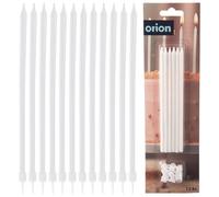 Lot de 12 bougies pour gâteau, d'anniversaire, blanches, longues, 14,5 cm, décoration anniversaire