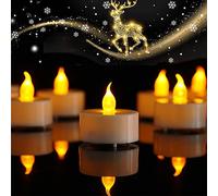 Lot de 12 bougies sans flamme, réalistes et lumineuses, à LED, sans flamme, à piles, fausse bougie électrique jaune chaud