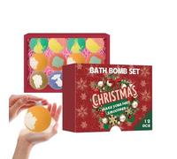 Lot de 12 boules de bain de Noël - Calendrier de compte à rebours - Parfum hydratant et rafraîchissant - Produits de soins de la peau pour se détendre - Spa - Vacances - Maison de salle de bain