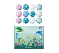 Lot de 12 boules de bain effervescentes parfumées colorées remplies de | Ensemble de sphères effervescentes de bain pour anniversaire, fête des enfants, Thanksgiving, garçons et filles dans la salle