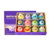 Lot de 12 boules de bain parfumées en mousse avec jouets pour la maison, les filles, les jeunes, les voyages, l'épouse, la mère, la grand-mère