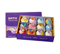 Lot de 12 boules de bain parfumées en mousse - Pour hommes, grands-mères, filles, adolescents, groupes - Pour adolescents, filles, mères - Coffret cadeau pour voyage, maison et famille
