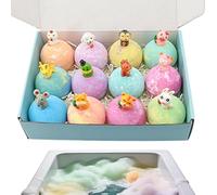 Lot de 12 boules de bain sur le thème des animaux pour la douche - Sels effervescents - Pour filles, garçons, vacances, été, voyage, salle de bain, maison, crèche, hôtel