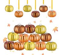 Lot de 12 boules de citrouille à suspendre en plastique - Décoration d'automne à suspendre - Décoration d'automne - Décoration d'Halloween - Décoration d'Halloween (B)
