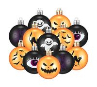 Lot de 12 boules de décoration d'Halloween | Décorations d'arbre, de fantômes, citrouilles décoratives incassables, mignonnes pour fêtes de fin d'année, décoration d'intérieur