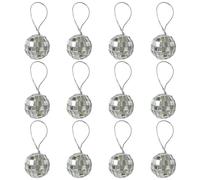 Lot de 12 boules de miroir, boules de disco, boules réfléchissantes de disco, mini boules décoratives, idéales pour les arbres de Noël, les gâteaux, les lumières, les fêtes (2 cm)