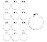 Lot de 12 Boules de Noël à remplir soi-même en Plastique Transparent de 6 cm pour Noël, Halloween, Anniversaire, Mariage, Loisirs créatifs (60 mm)